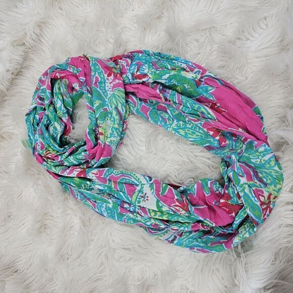 Lilly Pulitzer Riley Infinity Loop Scarf Capri Pink Trunk Show 46281 - Picture 1 of 5